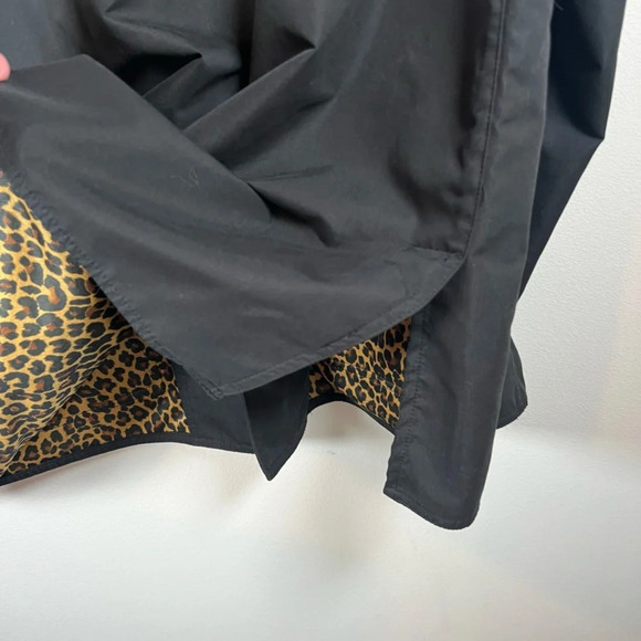Dennis Basso Women's Jacket Black Leopard Lined Snap Pocket Lightweight Sz Large - Picture 11 of 11